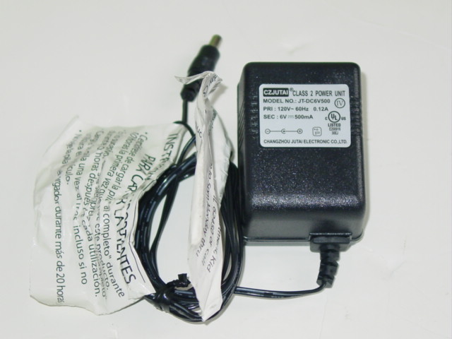 NEW Czjutai Changzhou Jutai JT-DC6V500 AC Adapter 6V 500mA